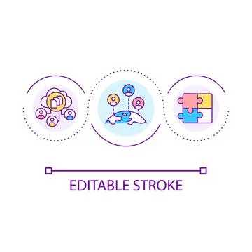 Sharing document loop concept icon Stock Illustration
