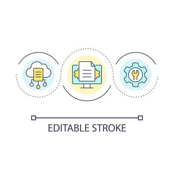 Sharing document loop concept icon 스톡 일러스트