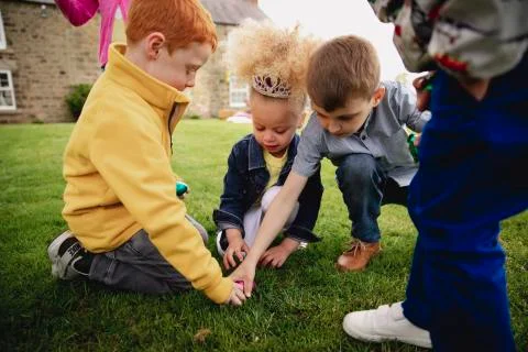 Sharing the Easter Eggs Stock Photos