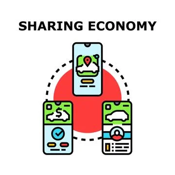 Sharing economy digital application for car mobility service Stock Illustration