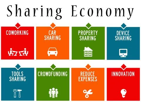 Sharing economy Illustrazione stock