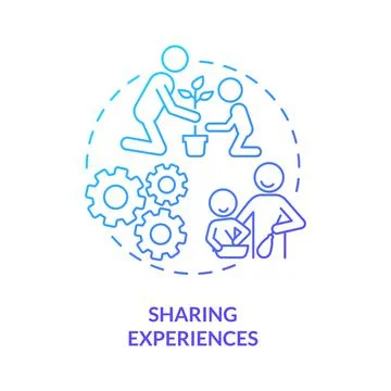 Sharing experiences blue gradient concept icon 스톡 일러스트