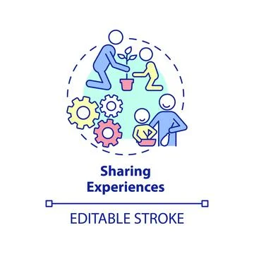 Sharing experiences concept icon Stock Illustration