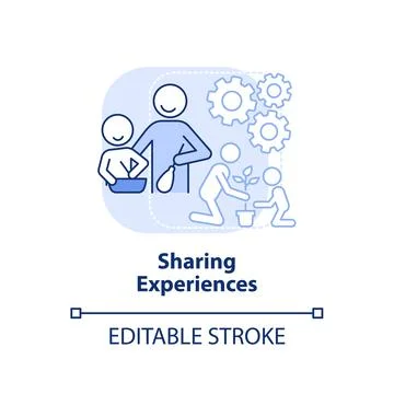 Sharing experiences light blue concept icon 스톡 일러스트