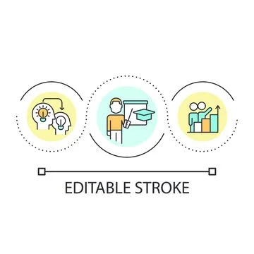 Sharing expertise and knowledge loop concept icon Stock Illustration