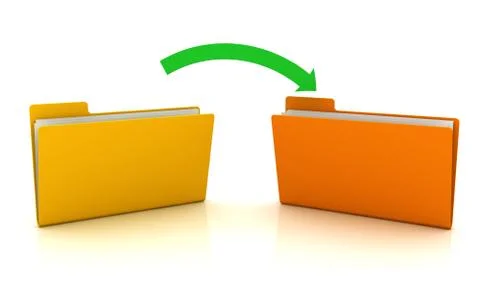 Sharing files between folders Stock Illustration