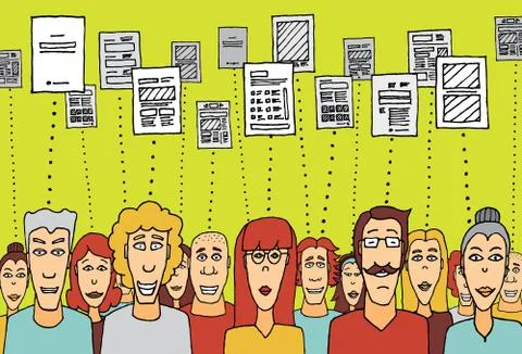 Sharing files / document cloud Illustrazione stock