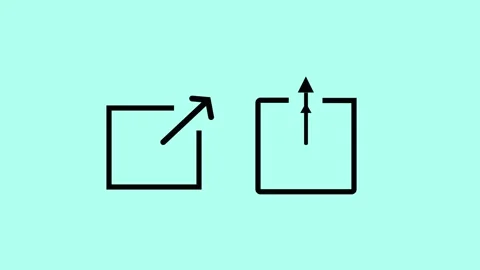 Sharing icon animation with upload symbol. Sharing icon black digital data .. Stock Footage 337616879
