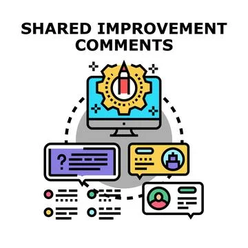 Sharing ideas for project improvement and feedback Stock Illustration
