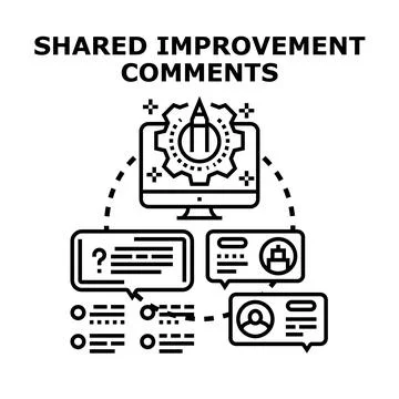 Sharing ideas for project improvement and feedback Stock Illustration