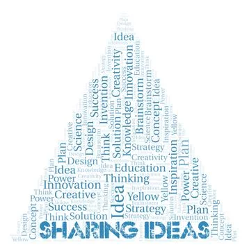 Sharing Ideas typography word cloud create with the text only. Illustrazione stock