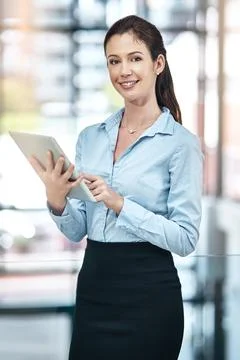 Sharing an important document with my partner whos overseas. a businesswoman Stock Photos