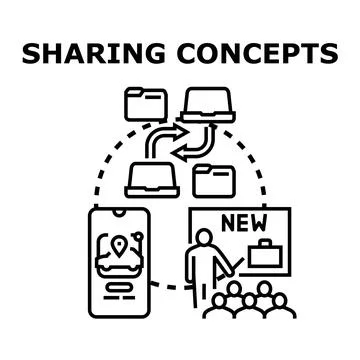 Sharing information and concepts across digital platforms イラスト素材