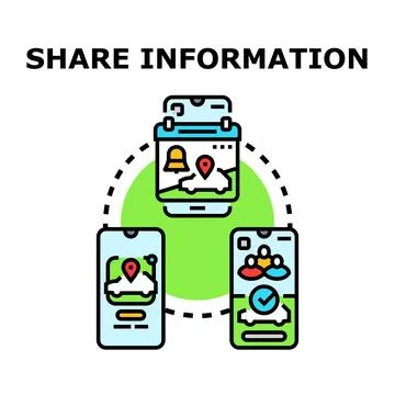 Sharing information concept through digital application devices Stock Illustration