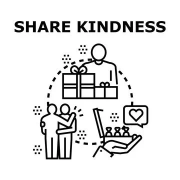Sharing kindness concept loop with support and gifts 스톡 일러스트