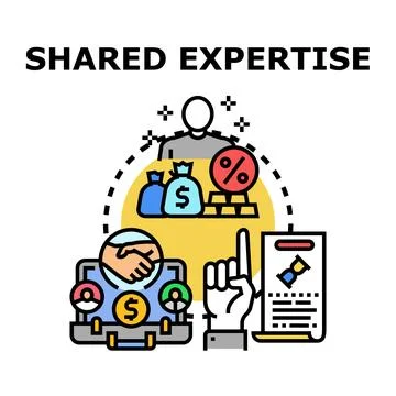 Sharing knowledge and expertise for business success Illustrazione stock