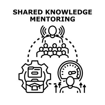 Sharing knowledge mentoring for professional development and growth 스톡 일러스트