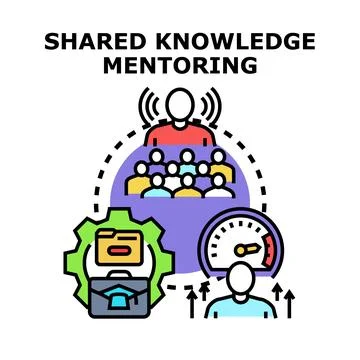 Sharing knowledge mentoring for professional development and growth Stock Illustration