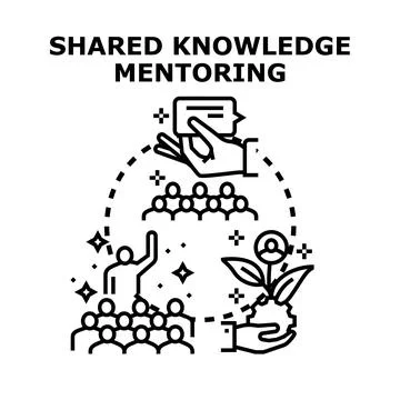 Sharing knowledge mentoring skill development learning process 库存插图
