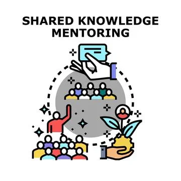 Sharing knowledge mentoring skill development learning process Stock Illustration