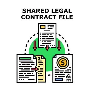 Sharing legal contract file data document concept Stock Illustration