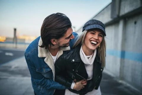 Sharing love at the rooftop Stock Photos
