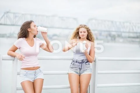 Sharing lunch. Stock Photos