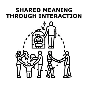 Sharing meaning through social digital human interaction Illustrazione stock