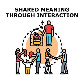 Sharing meaning through social digital human interaction Stock Illustration