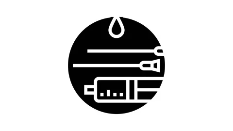 Sharing needles hiv transmission glyph icon animation Stock Footage 222844760