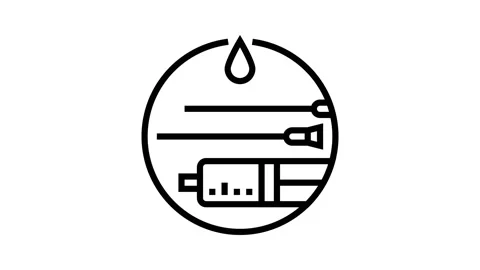 Sharing needles hiv transmission line icon animation Stock Footage 224337667