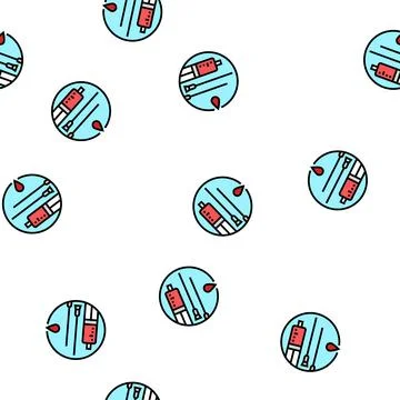 Sharing needles hiv transmission vector seamless pattern Stock Illustration