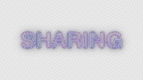 Sharing neon effects, text animation on transparent background Stock Footage 303587745