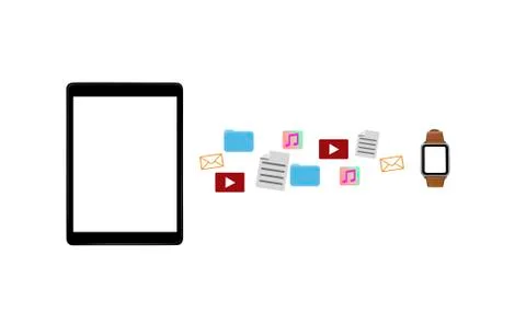 Sharing or transfering files between devices Foto stock