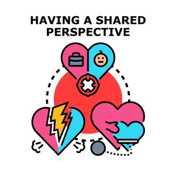 Sharing perspectives on relationships, problems and solutions Stock Illustration