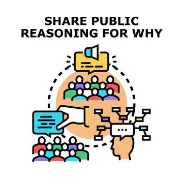 Sharing public reasoning and decision making process Stock Illustration