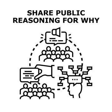 Sharing public reasoning and decision making process Stock Illustration