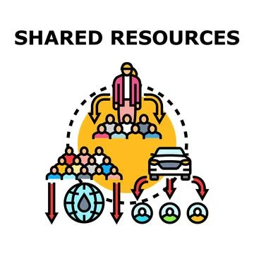 Sharing resources connecting people and collaborating on global solutions Stock Illustration