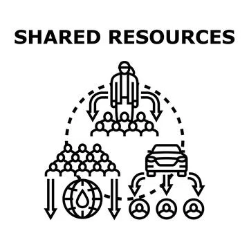 Sharing resources connecting people and collaborating on global solutions Stock Illustration