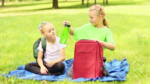 Sharing secrets and laughter during a sunny picnic in the park with friends Stock Footage 296333268