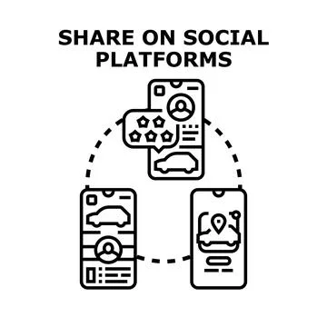 Sharing services and feedback on online platforms Stock Illustration