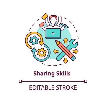 Sharing skills concept icon Stock Illustration