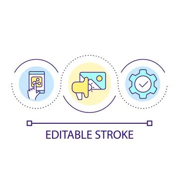Sharing social media post loop concept icon 스톡 일러스트