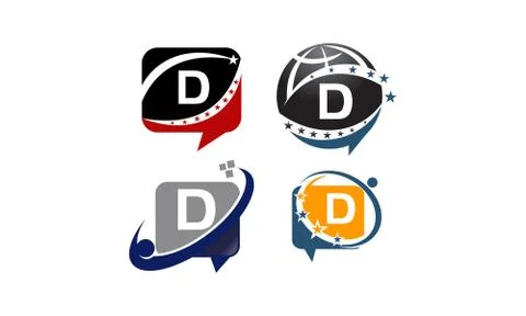 Sharing Solutions D Template Set Stock Illustration