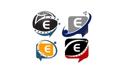 Sharing Solutions E Template Set Stock Illustration