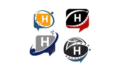 Sharing Solutions H Template Set Stock Illustration
