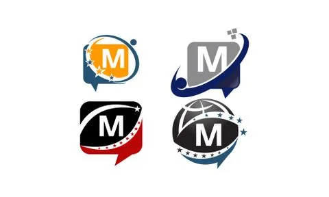 Sharing Solutions M Template Set Illustrazione stock