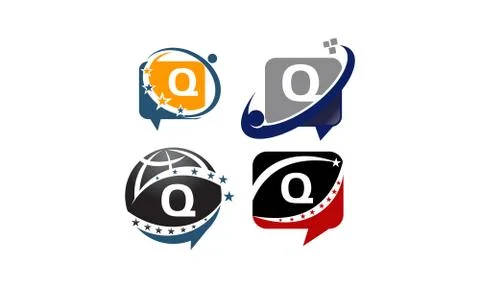 Sharing Solutions Q Template Set Illustrazione stock
