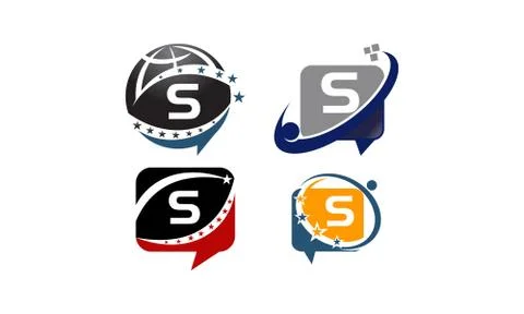 Sharing Solutions S Template Set Stock Illustration