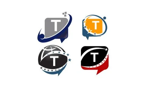 Sharing Solutions T Template Set Stock Illustration